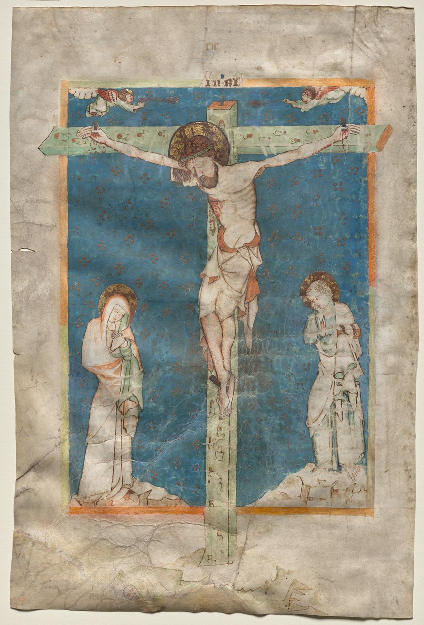 Folha de um Missal: A Crucificação (reto) de Unknown artist