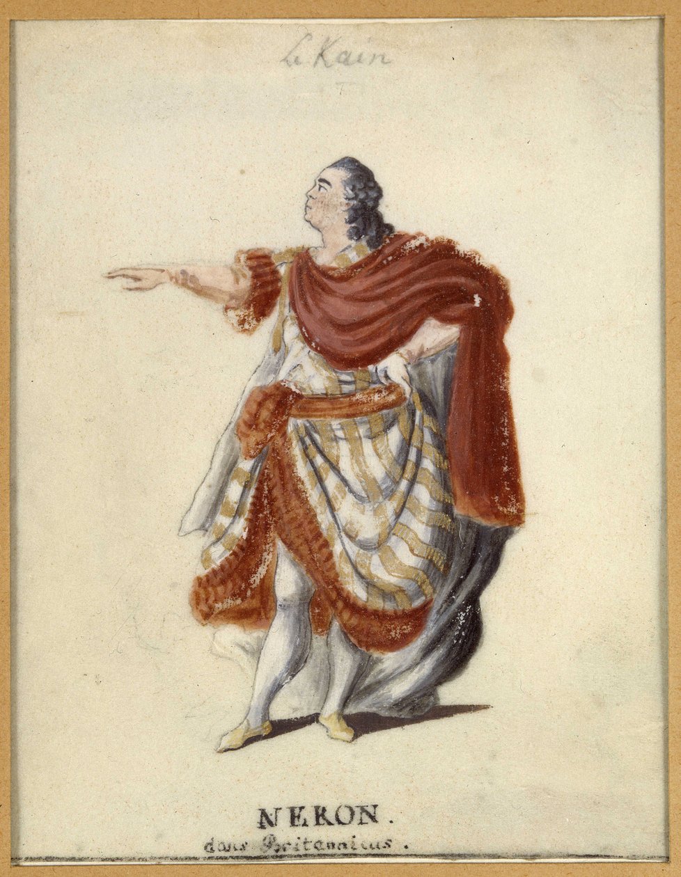Lekain (Henri Louis Cain (Henri-Louis Le Cain) (1729-1778) como Nero no "Britannicus" de Racine. de Unknown artist