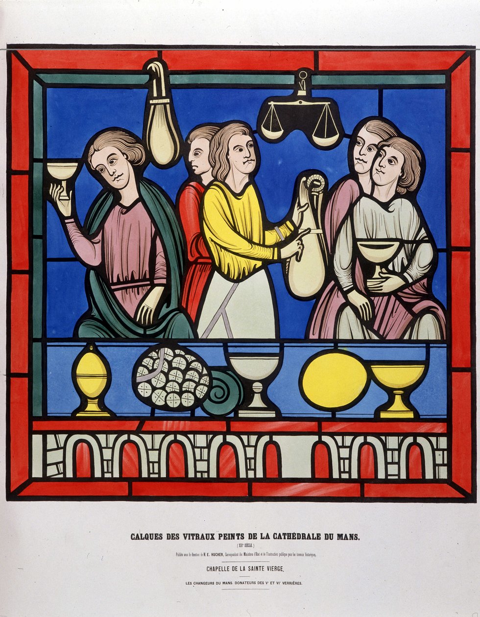 Les changeurs du Mans - Vidro pintado da Cathedrale du Mans de Unknown artist