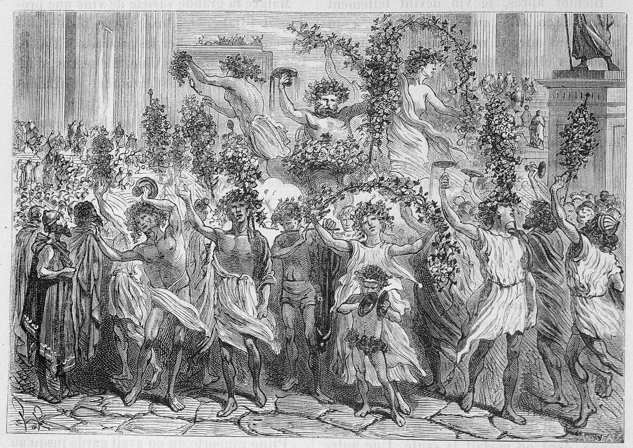 Os pés de Baco em Atenas (Grécia Antiga) - em "Les merveilles de l