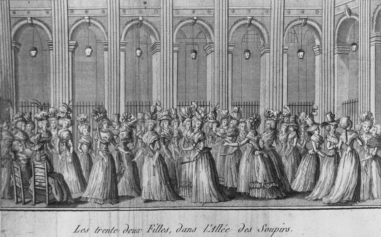 As trinta e duas meninas no corredor dos sipirs - em "Les filles du Palais Royal", frontispício, volume I, ed. Londres de Unknown artist