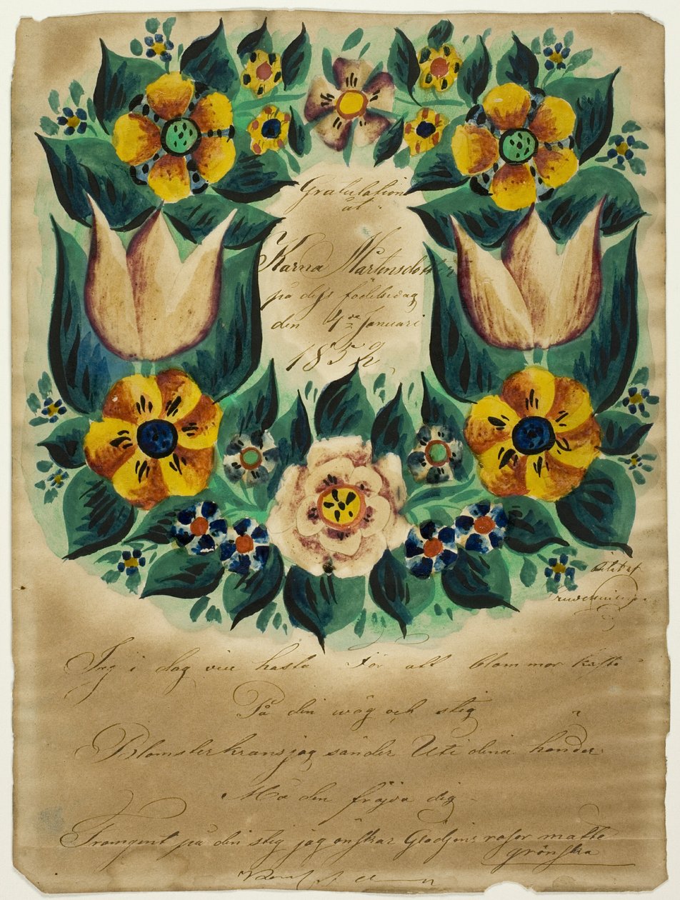 Carta de Felicitações a Karna Martensdottir de Unknown artist