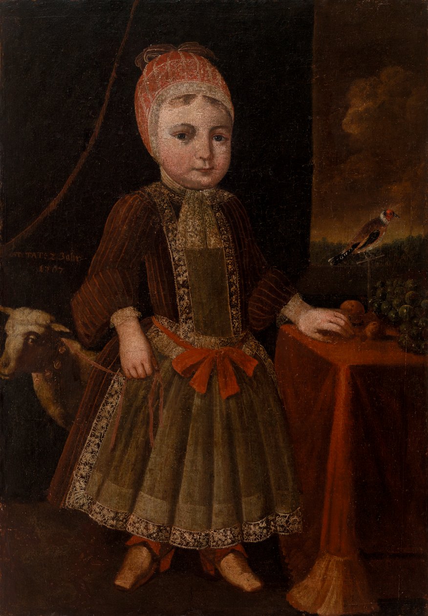Menina no interior perto de uma janela de Unknown artist