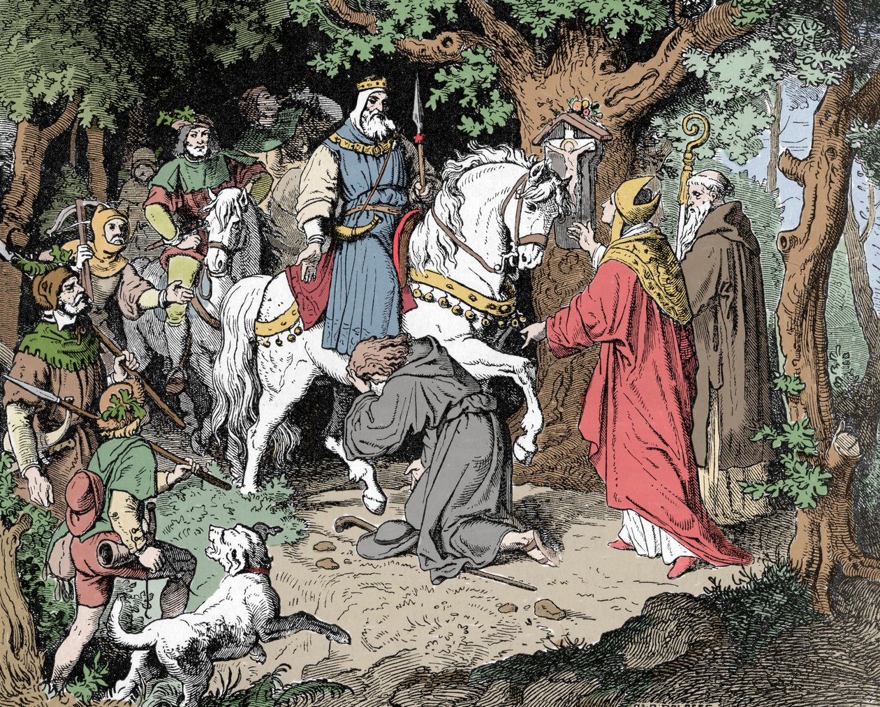 Liudolf (Liudolf, Duque da Suábia) (930-957) implora o perdão de seu Pai Otton I do Santo Império (Otto I, Santo Imperador Romano) de Unknown artist