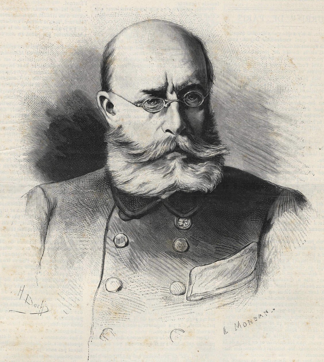 Louis Léon César Faidherbe (1818 - 1889) general francês e colonizador, gravura do século XIX. Coleção Bianchetti de Unknown artist