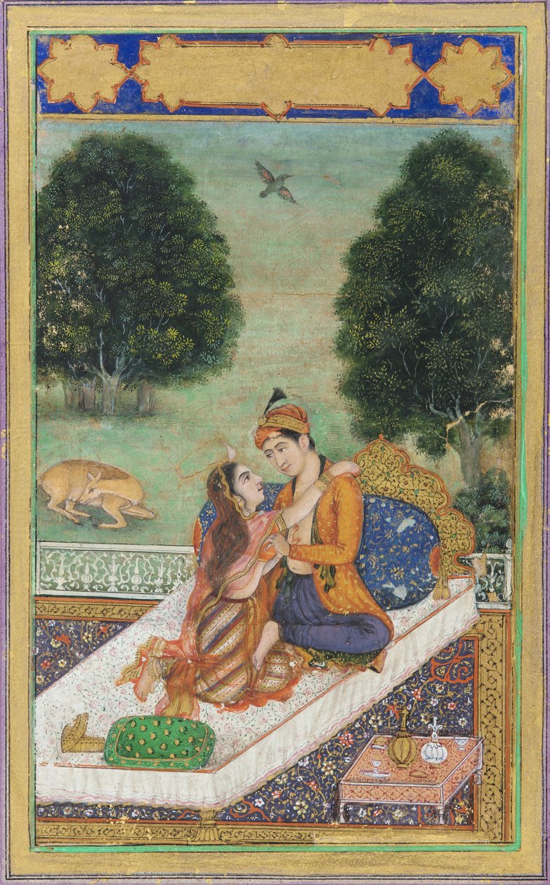 Amantes em um terraço de Unknown artist