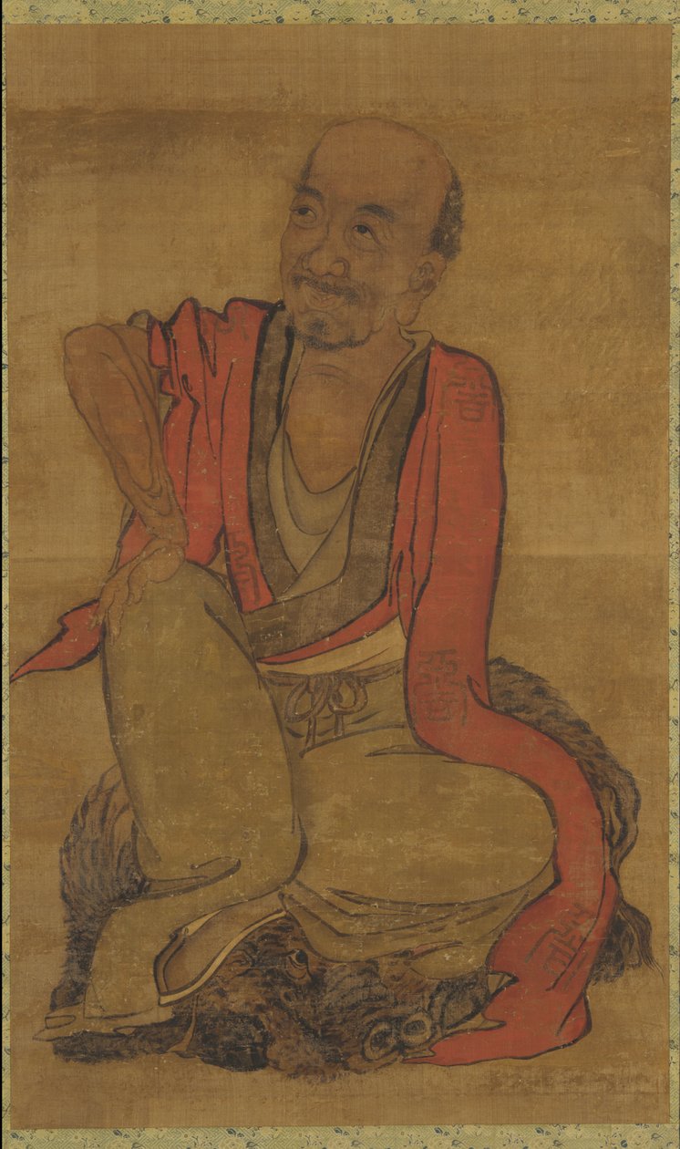 Luohan em uma pele de búfalo de água de Unknown artist