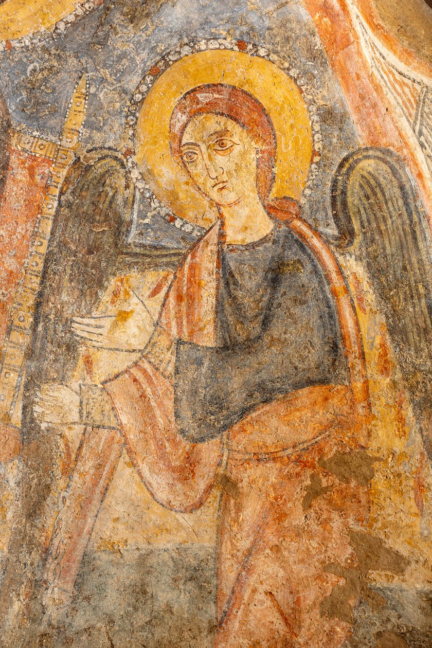 Madona e Menino entre os Arcanjos, pormenor do arcanjo da direita de Unknown artist