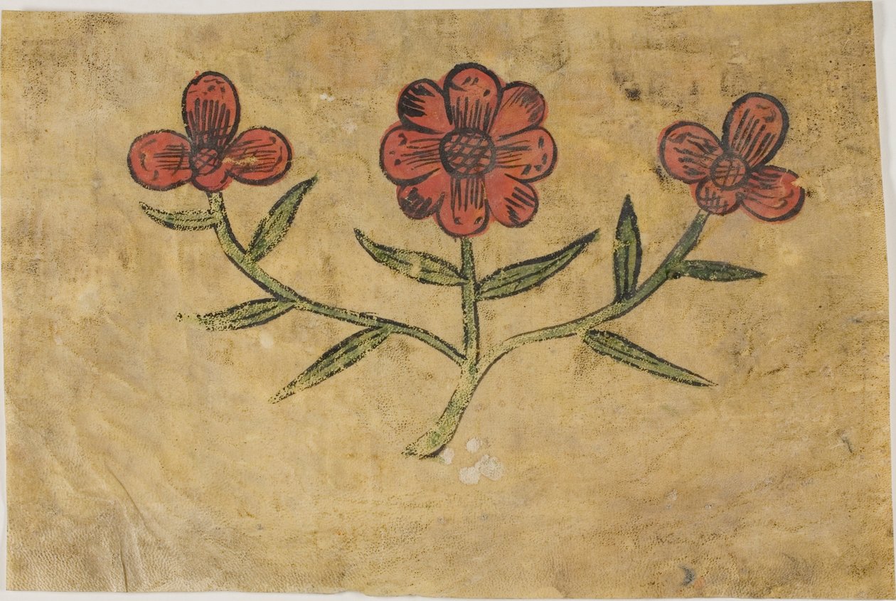 Corte de manuscrito com flores de Unknown artist