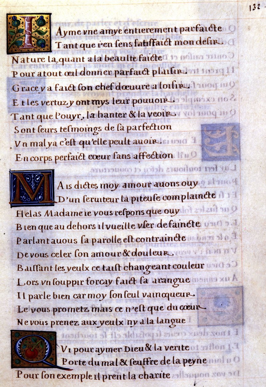 Página manuscrita com letras ornamentadas - Margarita de Navarra de Unknown artist