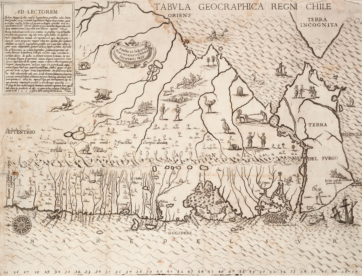 Mapa do Chile compilado pelos jesuítas de Unknown artist