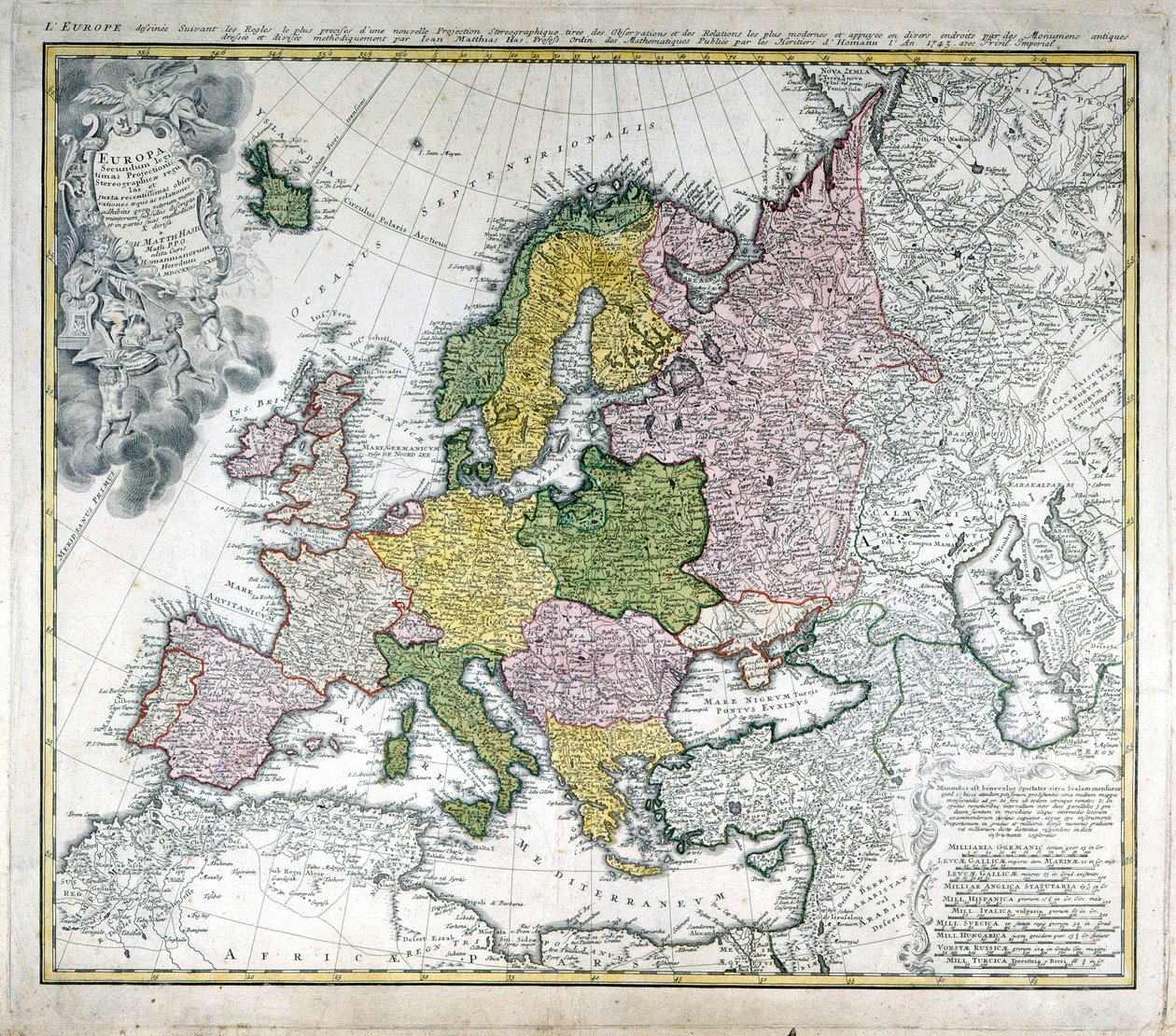 Mapa da Europa em 1743. de Unknown artist
