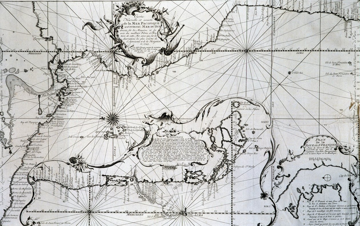 Mapa do Oceano Pacífico de Unknown artist