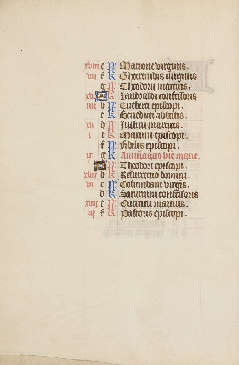 Calendário de março Página contínua de Unknown artist