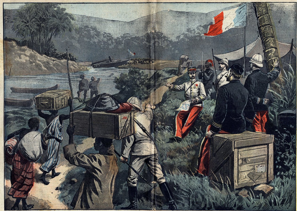 Marchand Mission in Africa (1896-1899): a expedição que tomou posse do Alto Nilo em 1898. Lançamento do demoníaco "le Faidherbe" no rio M
