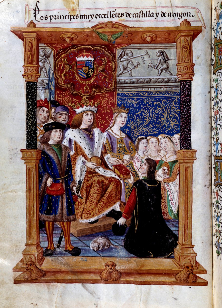 Marcuello apresentando seu livro a Fernando II de Aragão (Ferran ou Fernando II) de Unknown artist