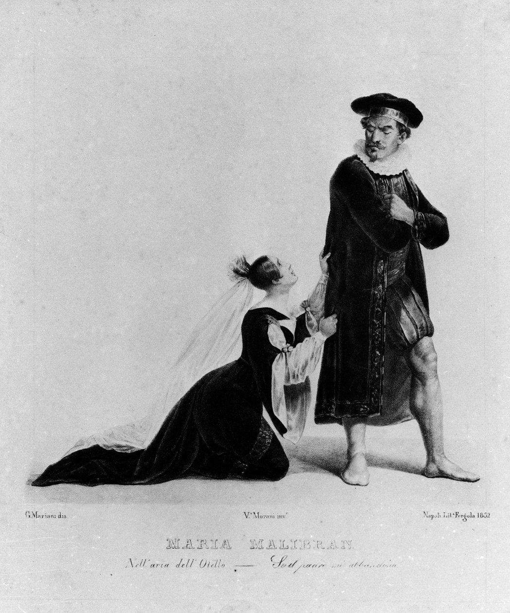 Maria Garcia chamou a cantora Malibran (1808-1836) dand "Otello" de Giuseppe Verdi: "Padre se me abbandoni..." de Unknown artist
