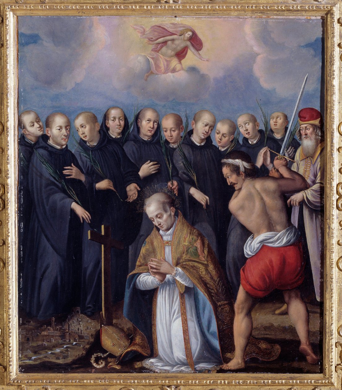 Martírio de São Berontário, rodeado pelos seus monges Pintura Anónima de Unknown artist