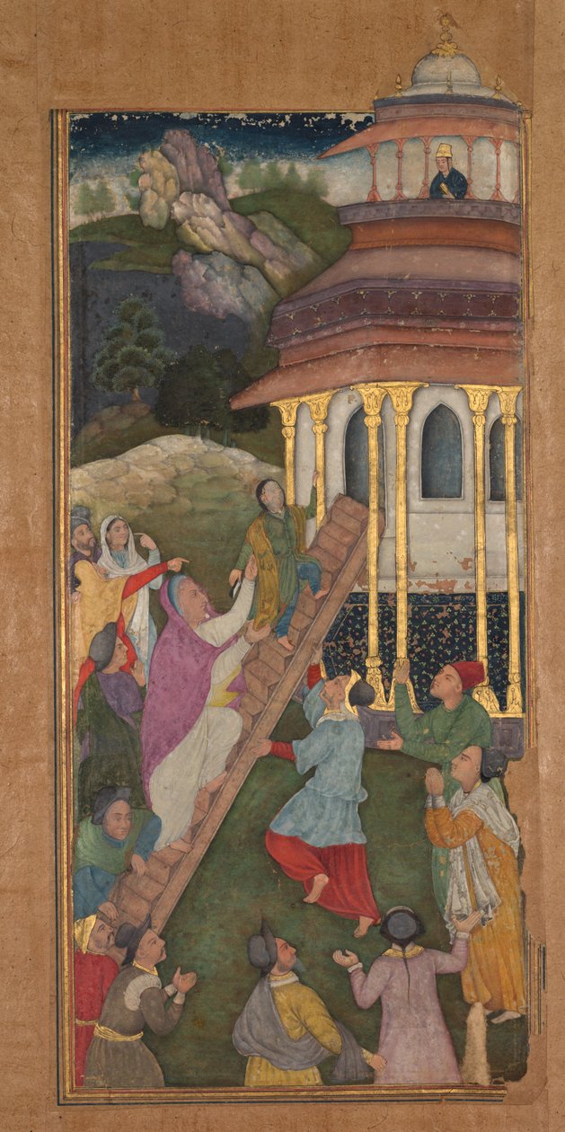 Maria sobe as escadas para o templo, de um Espelho de Santidade (Mir