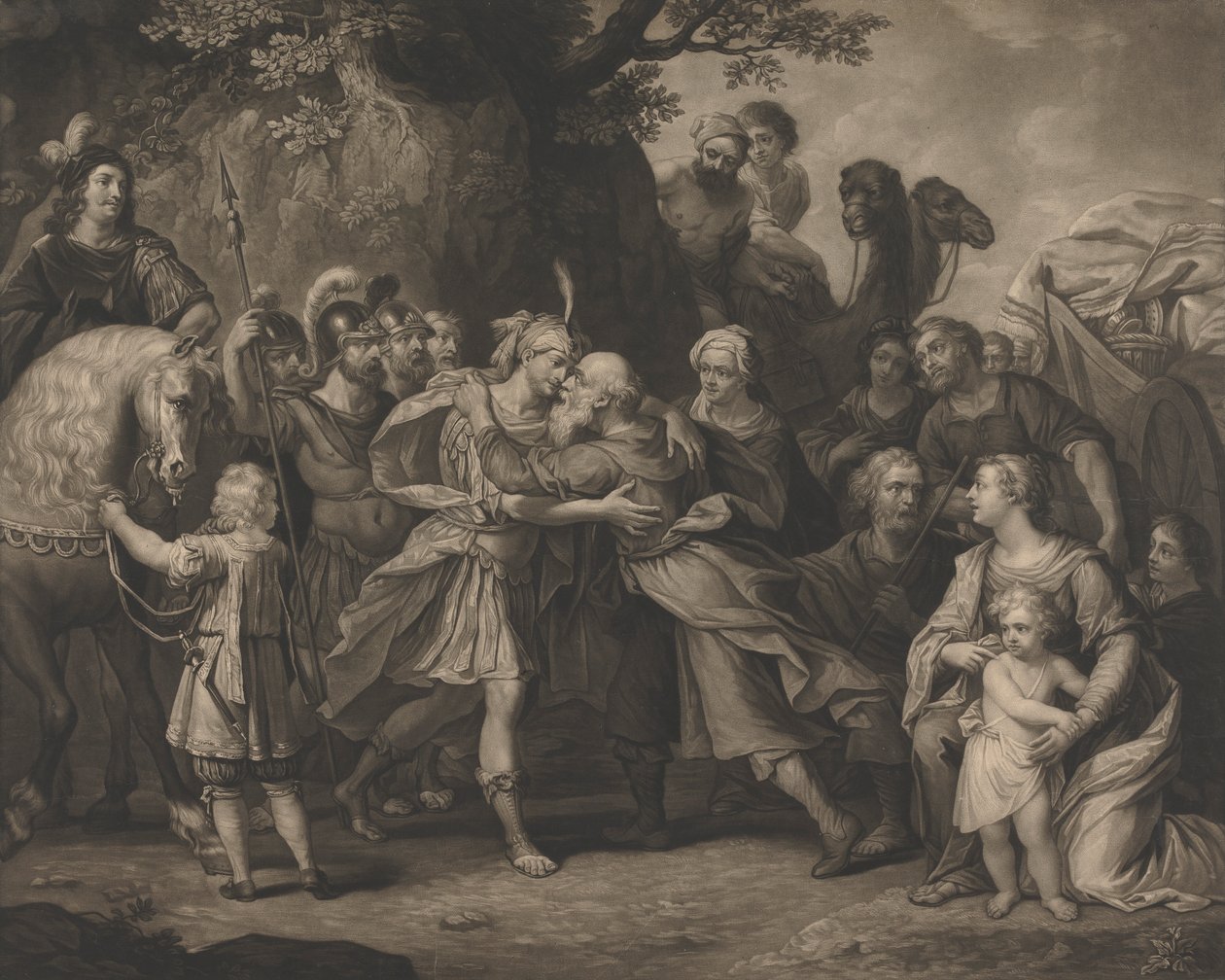 Reunião de Jacob e Esaú de Unknown artist