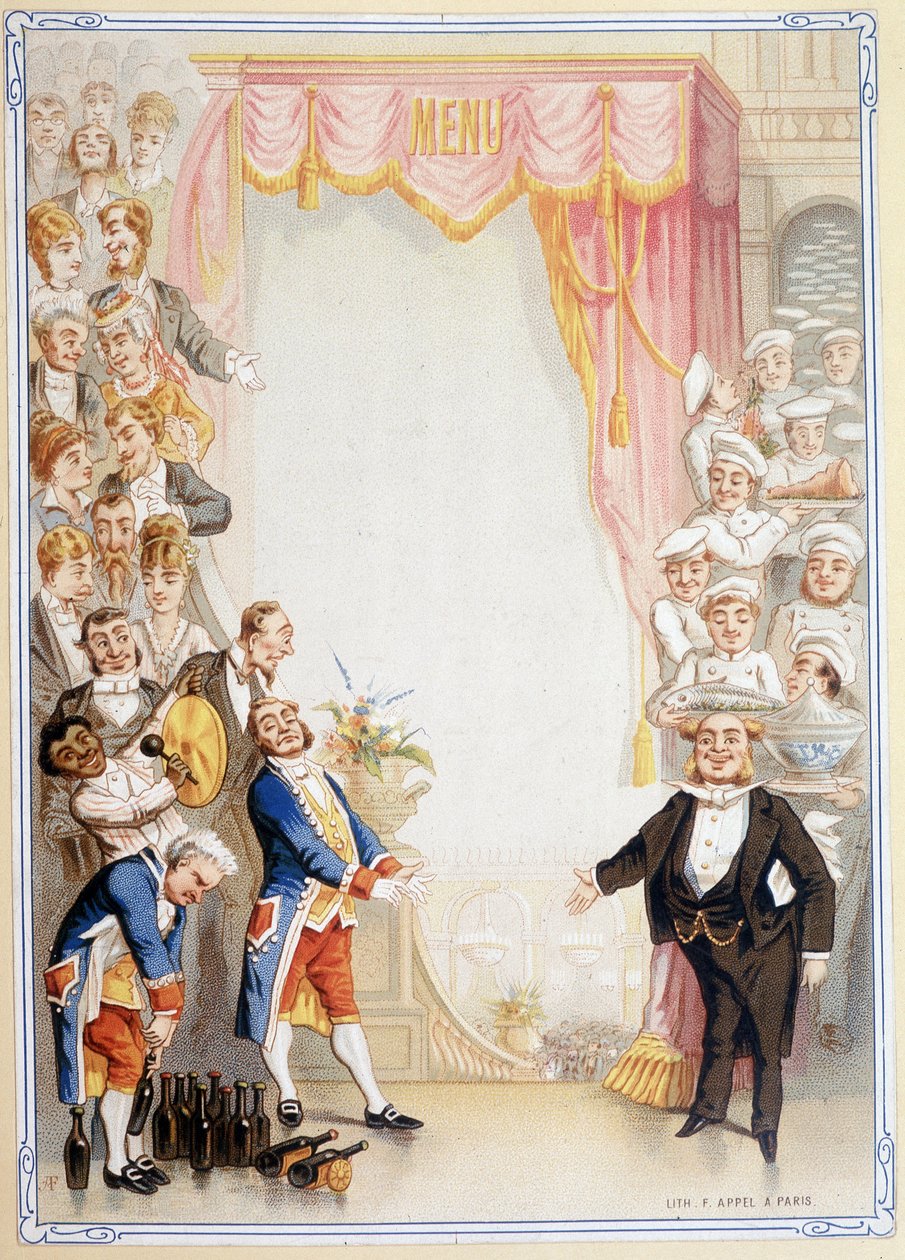 Menu em branco - cromolitografia, final do século XIX de Unknown artist