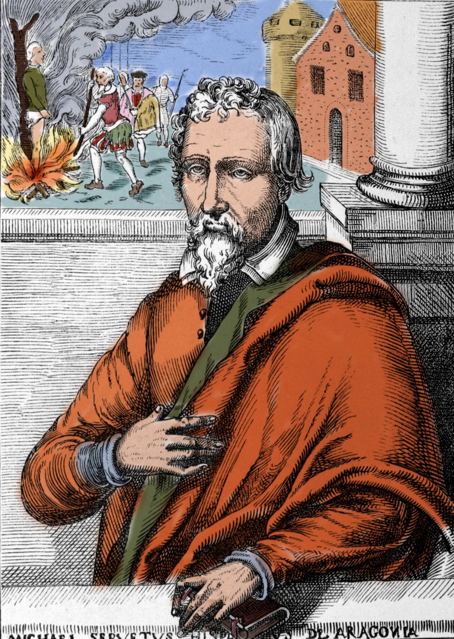 Michel Servet (Michel de Villanueva) (1511-1553), médico e teólogo espanhol. Gravação de Unknown artist