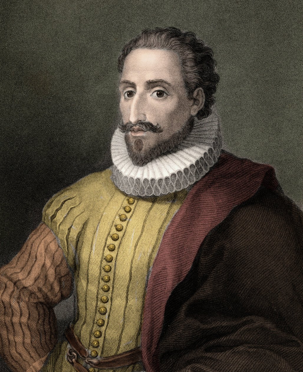 Miguel de Cervantes Saavedra 1547-1616 - gravura - século XIX de Unknown artist
