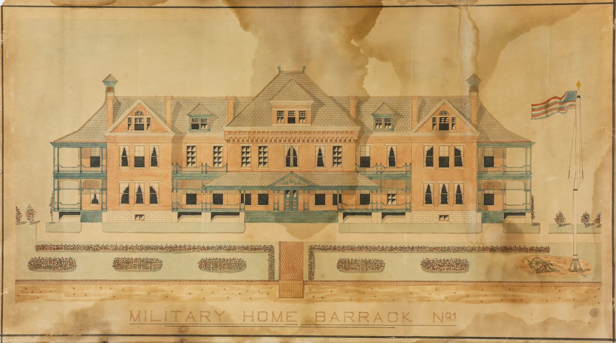 Quartel do Lar Militar n.º 1, desenho de apresentação de Unknown artist