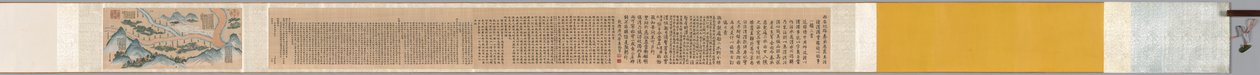 Mistura de águas claras e lamacentas na junção dos rios Jing e Wei de Unknown artist