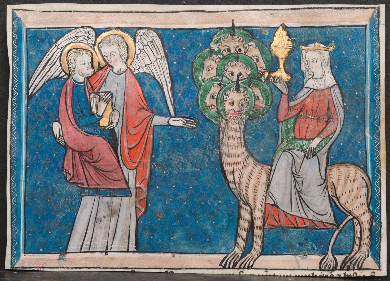 Miniatura de um Manuscrito do Apocalipse: A Mulher sobre a Besta Escarlate de Unknown artist