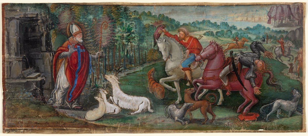 Milagre do Cervo de São Bassiano, de um Livro de Coro de Unknown artist