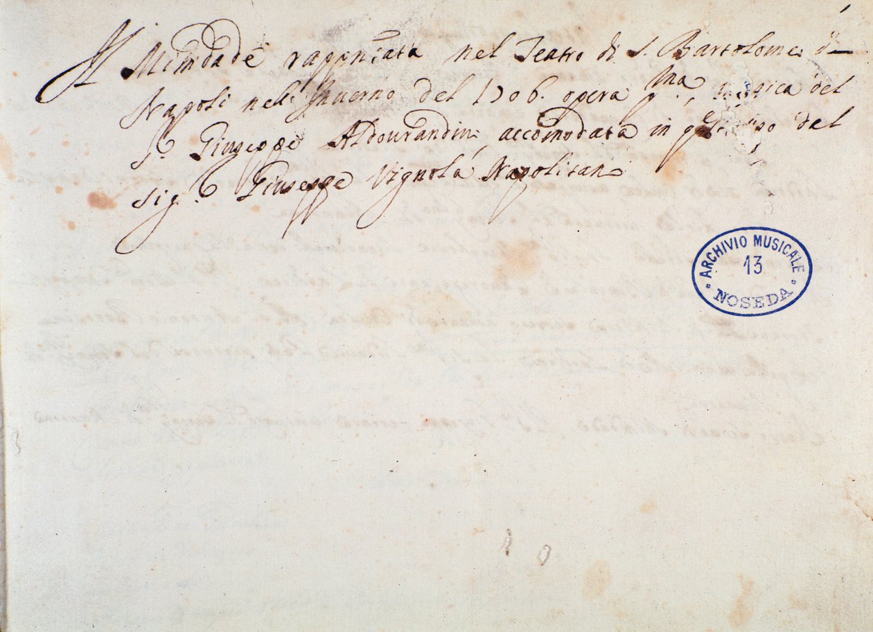 Detalhes em cena para representação da ópera “” Mitridate ”” de Giuseppe Aldrovandini de Unknown artist
