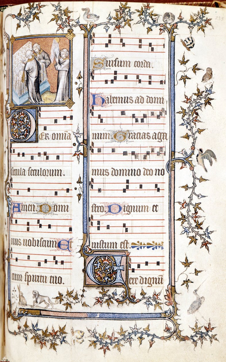 Missal de Saint Denis, por volta de 1350. Miniaturas representando Clotaire (Clothaire) e Dagobert. de Unknown artist