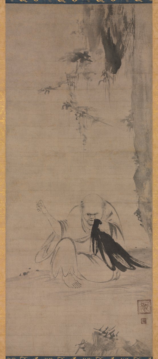 Monge Consertando Roupas ao Sol da Manhã (Chōyō Hotetsuzu) de Unknown artist