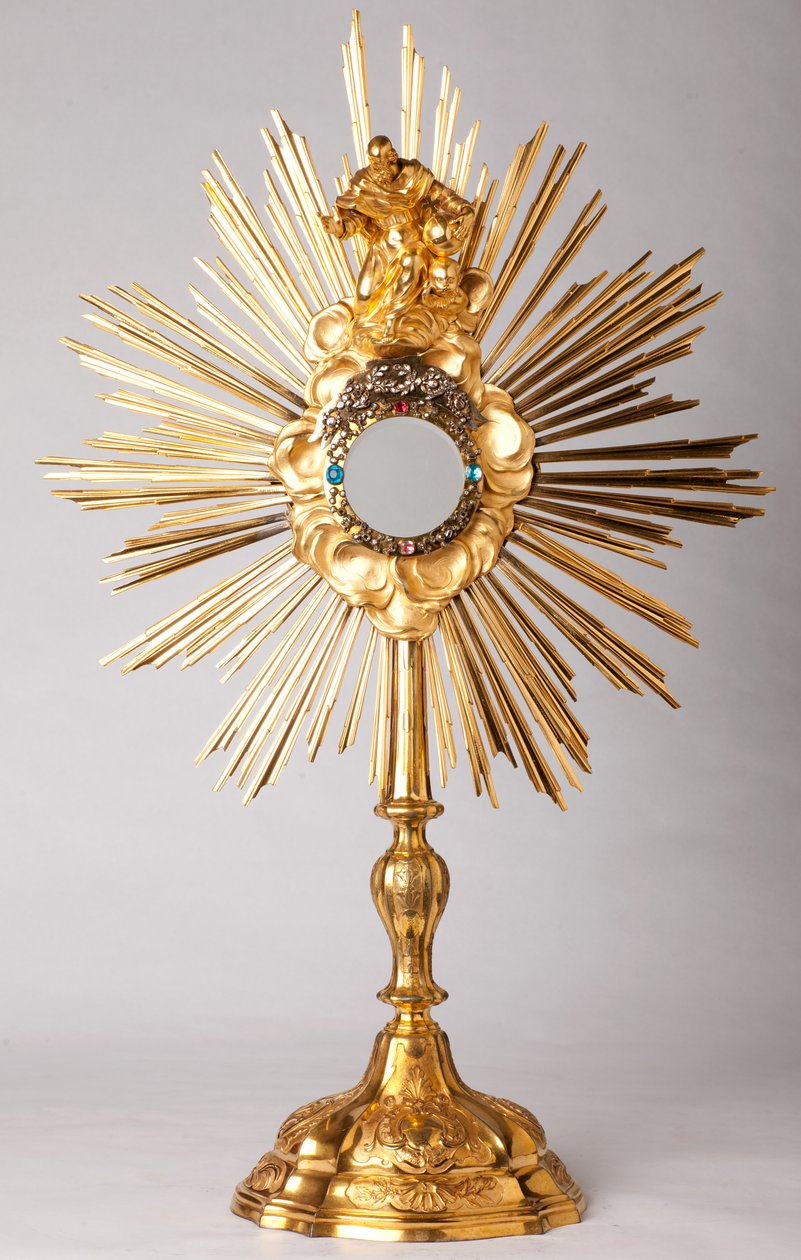Aonstrução. Vermeil, diamantes, jóias falsas com estátua de Deus Pai (Dieu le Père). Século XVIII. de Unknown artist