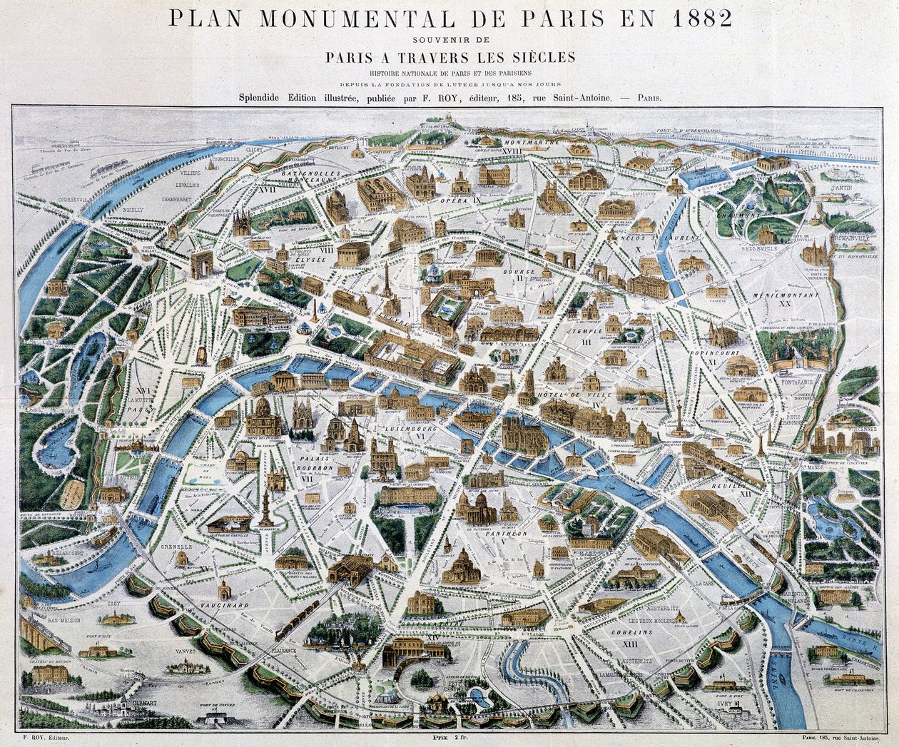 Plano Monumental de Paris em 1882 de Unknown artist
