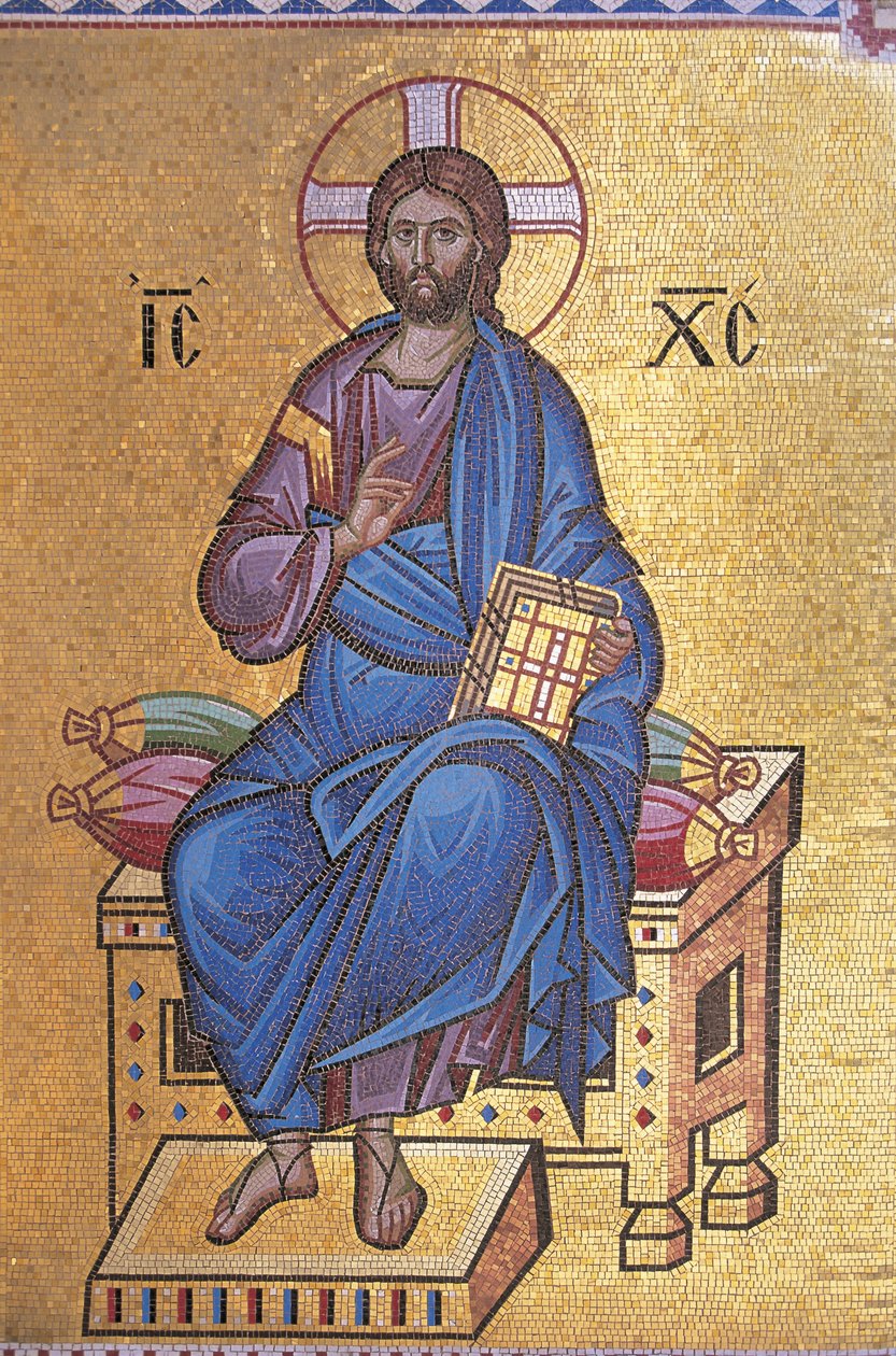 Mosaico retratando Cristo no trono de Unknown artist