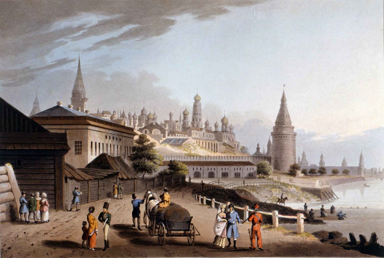 Moscovo, o Kremlin. Ilustração do século 19. de Unknown artist