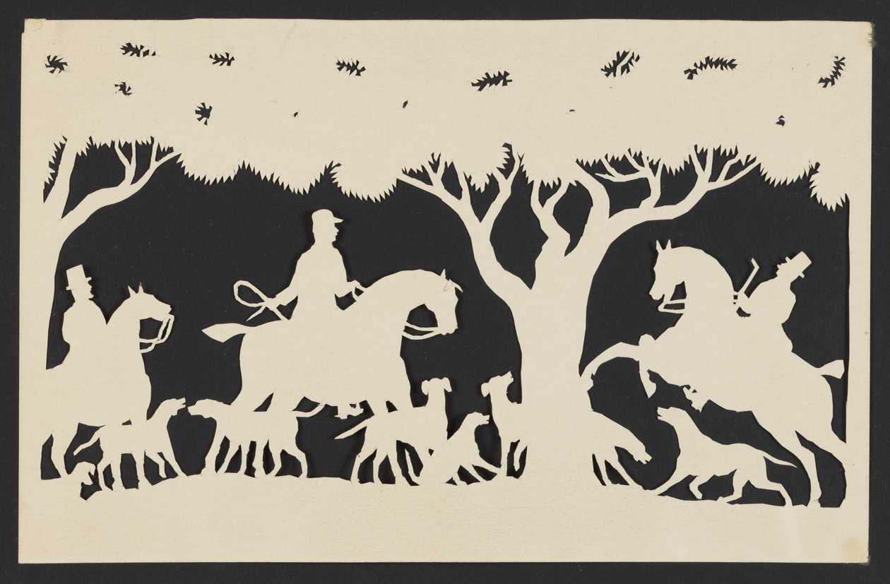 Caçadores de raposas montadas com seus cães de Unknown artist
