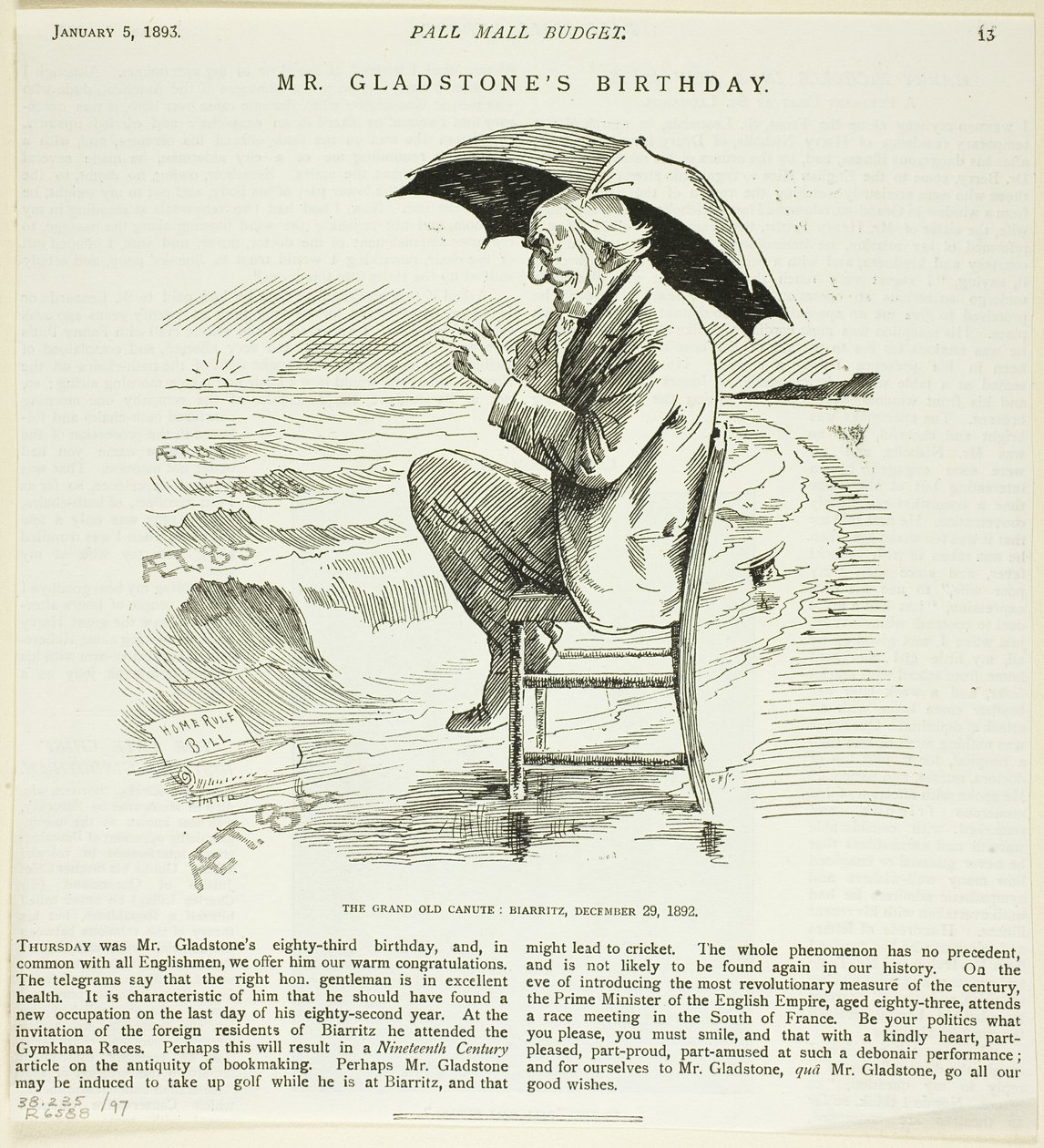 Aniversário do Sr. Gladstone, do Orçamento de Pall Mall de Unknown artist