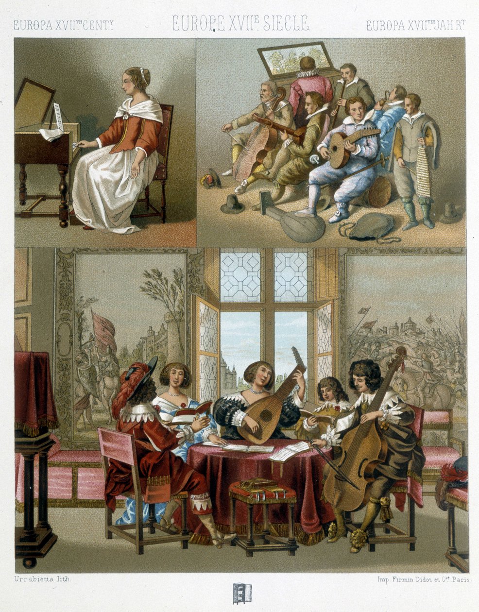 A música na Europa no século XVII - em "Le costume historique" de Racinet de Unknown artist
