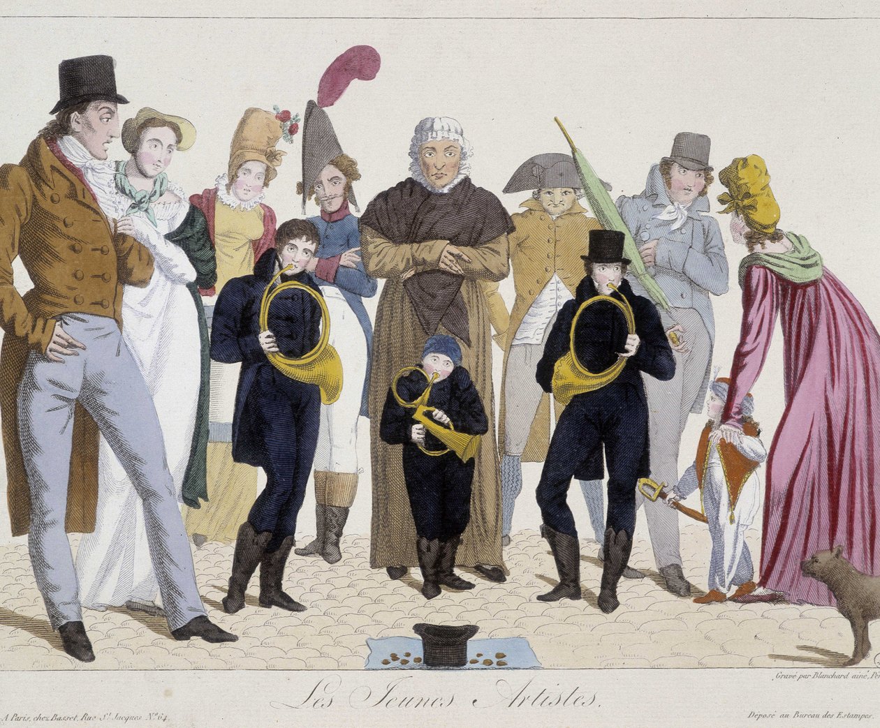 Músicos na rua: jovens artistas (trompa) - Carnavalet de Unknown artist