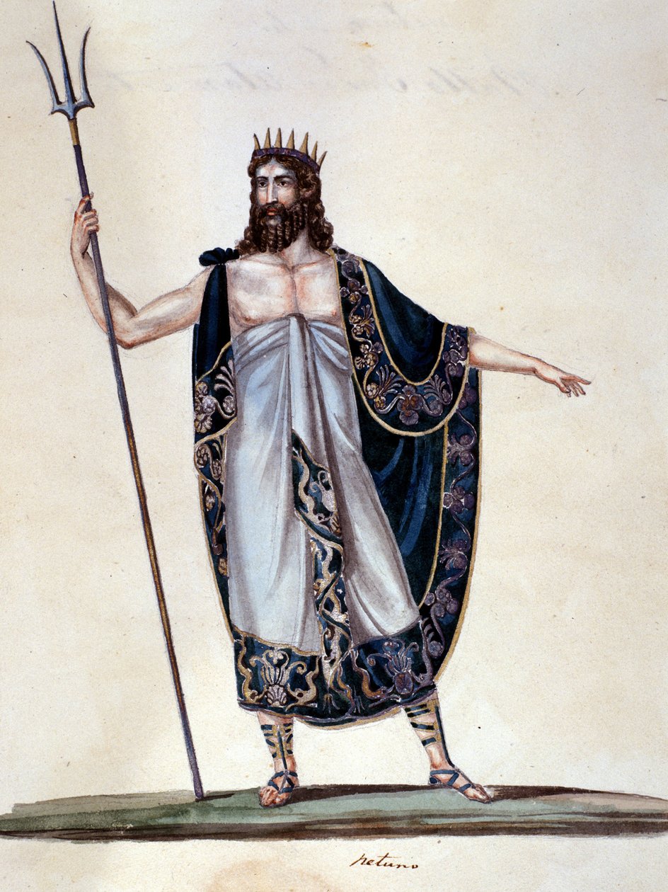 Neptuno - aguarela de Unknown artist