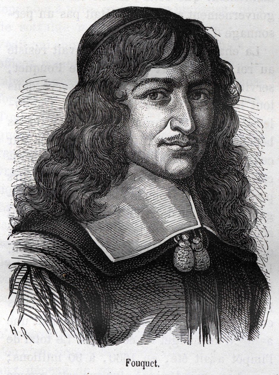 Nicolas Fouquet (1615 - 1680), estadista francês. Gravura de "L