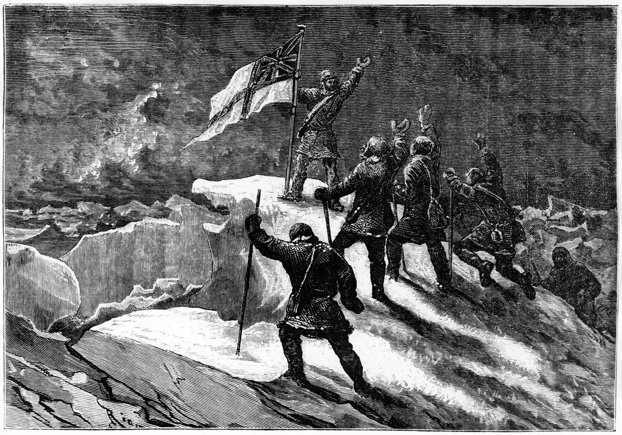Pólo Norte: Embarcadores britânicos no local mais próximo do Pôle - Nares Georges S., Un voyage à la mer polar, Paris: Hachette de Unknown artist
