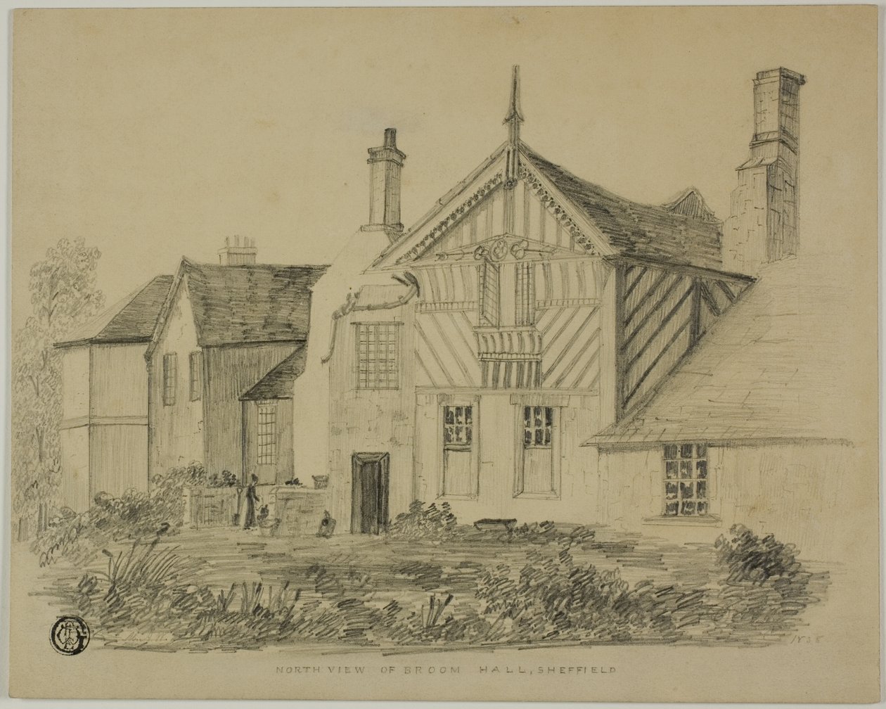 Vista norte de Broom Hall, Sheffield de Unknown artist