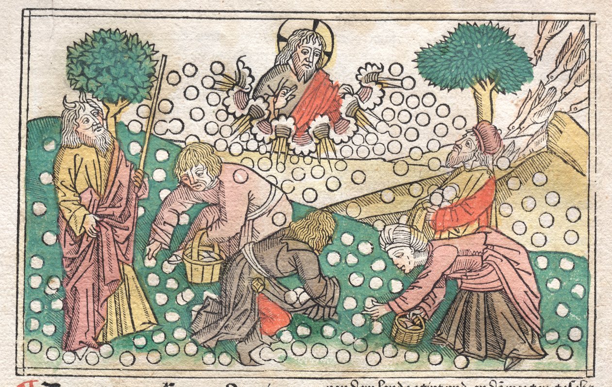 Bíblia de Nuremberg: Maná caindo do céu de Unknown artist