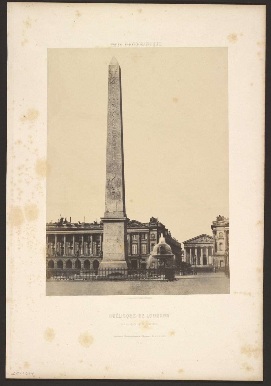 Obelisco de Louqsor, na Praça da Concórdia de Unknown artist