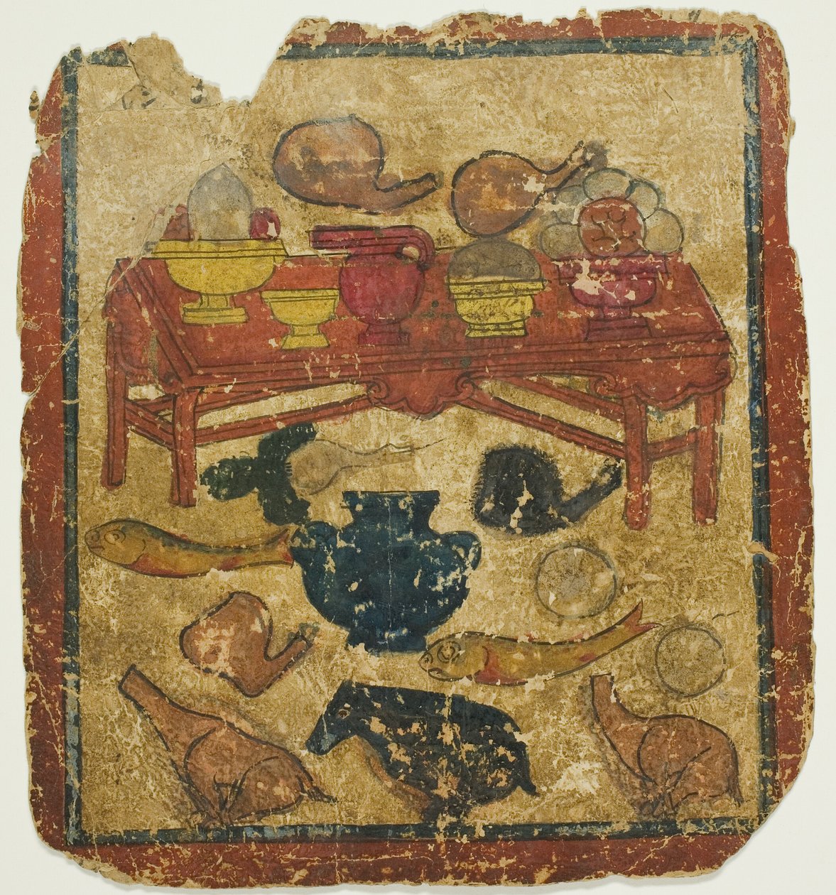 Oferendas de alimentos, de um conjunto de cartas de iniciação (Tsakali) de Unknown artist