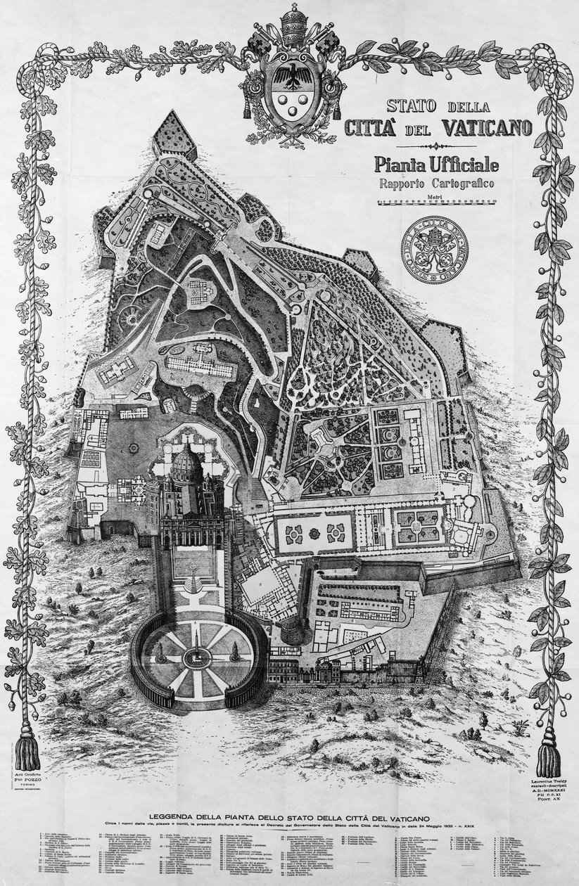 Mapa oficial do Estado da Cidade do Vaticano de Unknown artist